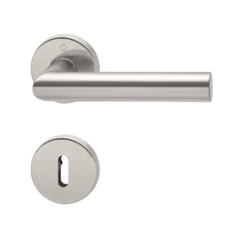 Innentür-Rosettengarnitur aus mattiertem Edelstahl, Hoppe Amsterdam