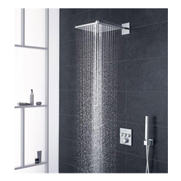 Unterputz-Duschsystem mit Thermostatbatterie, Duschkopf und Handbrause, Grohe Grotherm Smart Control, Chrom