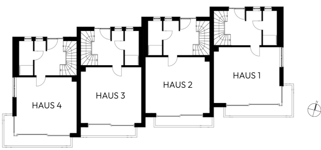 Grundriss der Neubauhäuser „Meerquartett“ in Sierksdorf an der Ostsee